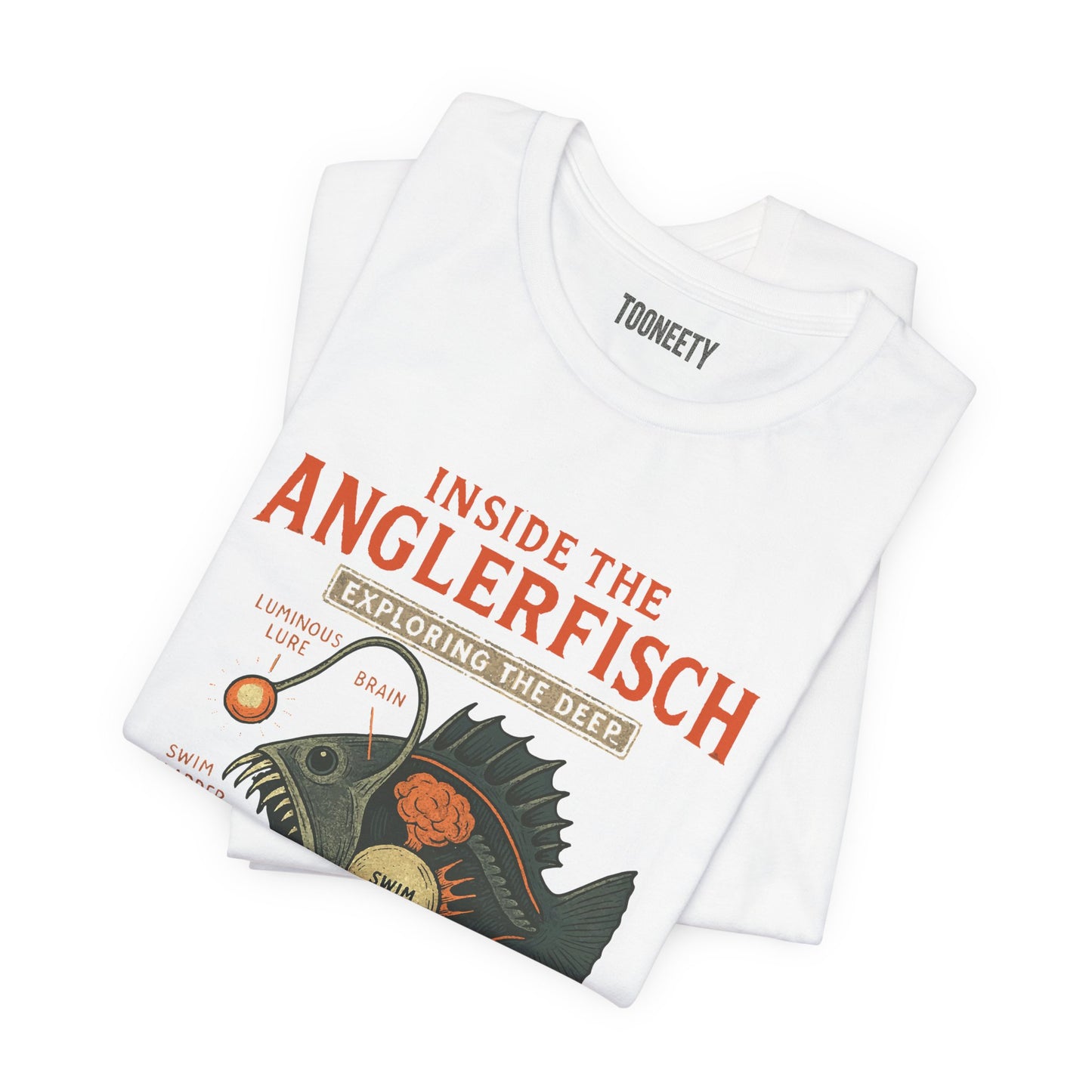 Inside the Anglerfish T Shirt Deep Sea Ichthyology Diagram Tee Funny Educational Fish Anatomy Shirt