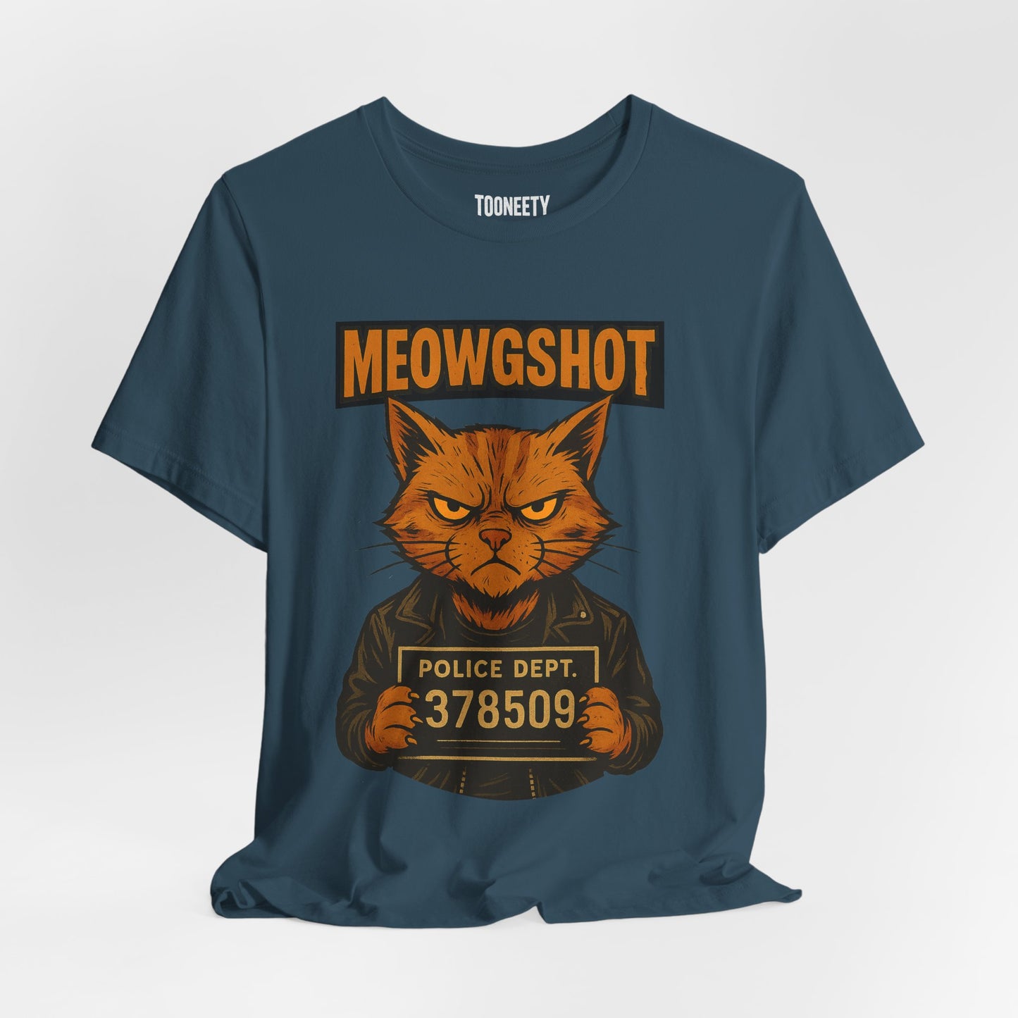 Funny Cat Mugshot Shirt - MEOWGSHOT Police Lineup Tee | Tooneety