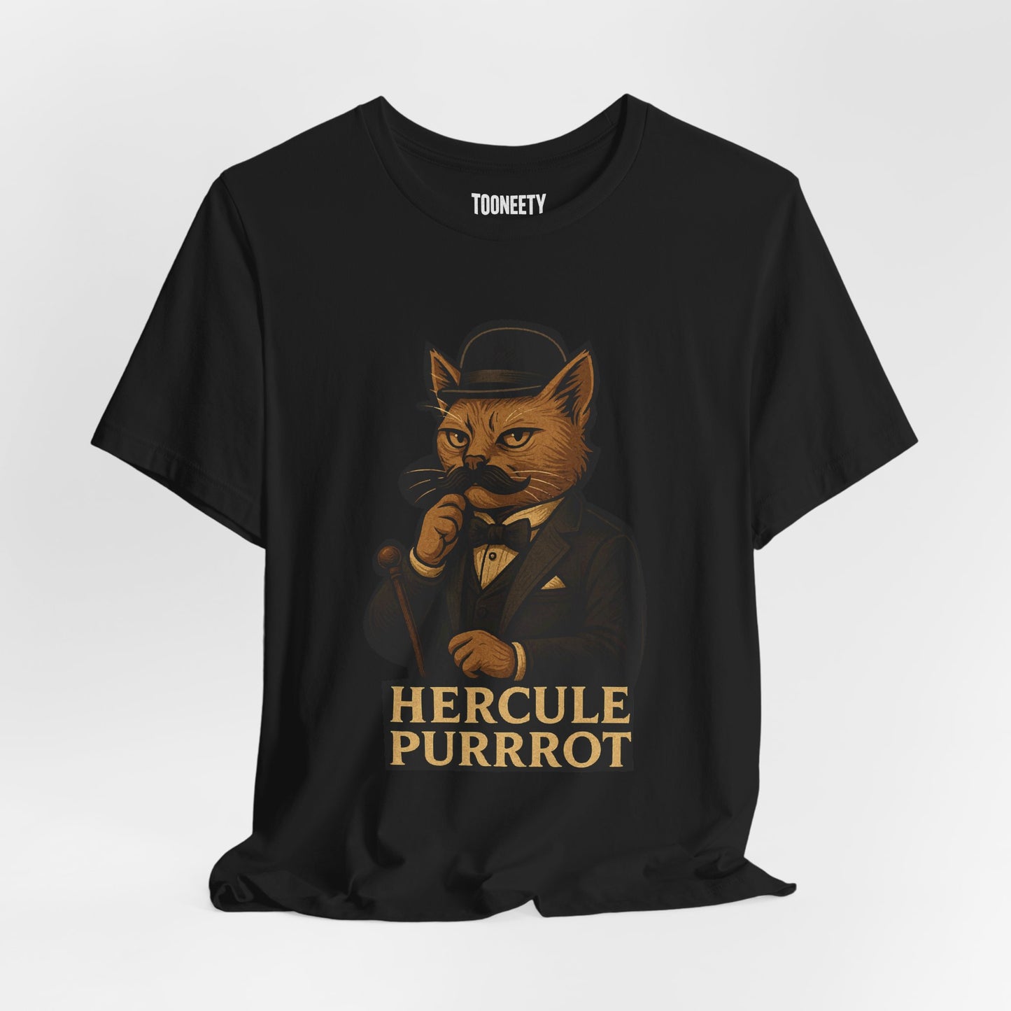 Hercule Purrrot Tee – Clever Black Cat Detective | Tooneety