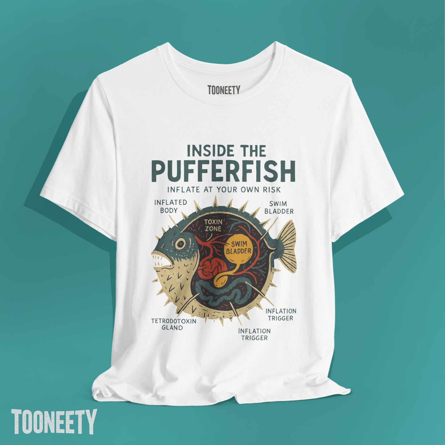 Inside the Pufferfish T Shirt Funny Science Tee for Ichthyology Lovers, Marine Biology Gift, Anatomy Graphic Shirt, Nerdy Ocean Humor