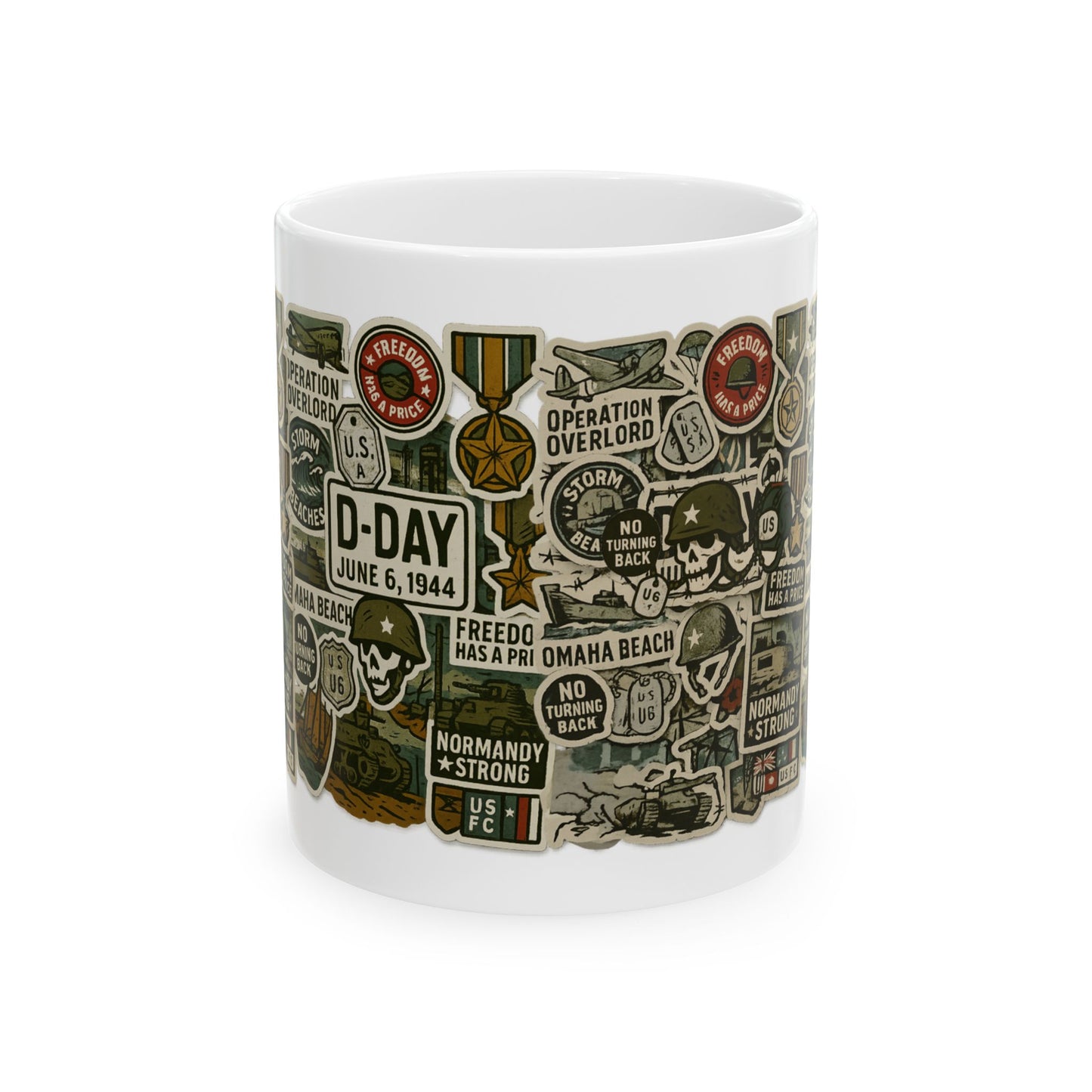 Military Themed Ceramic Mug, Perfect Gift for Veterans, Coffee Lover, Trophy Mug, Unique Birthday Present, Commemoration