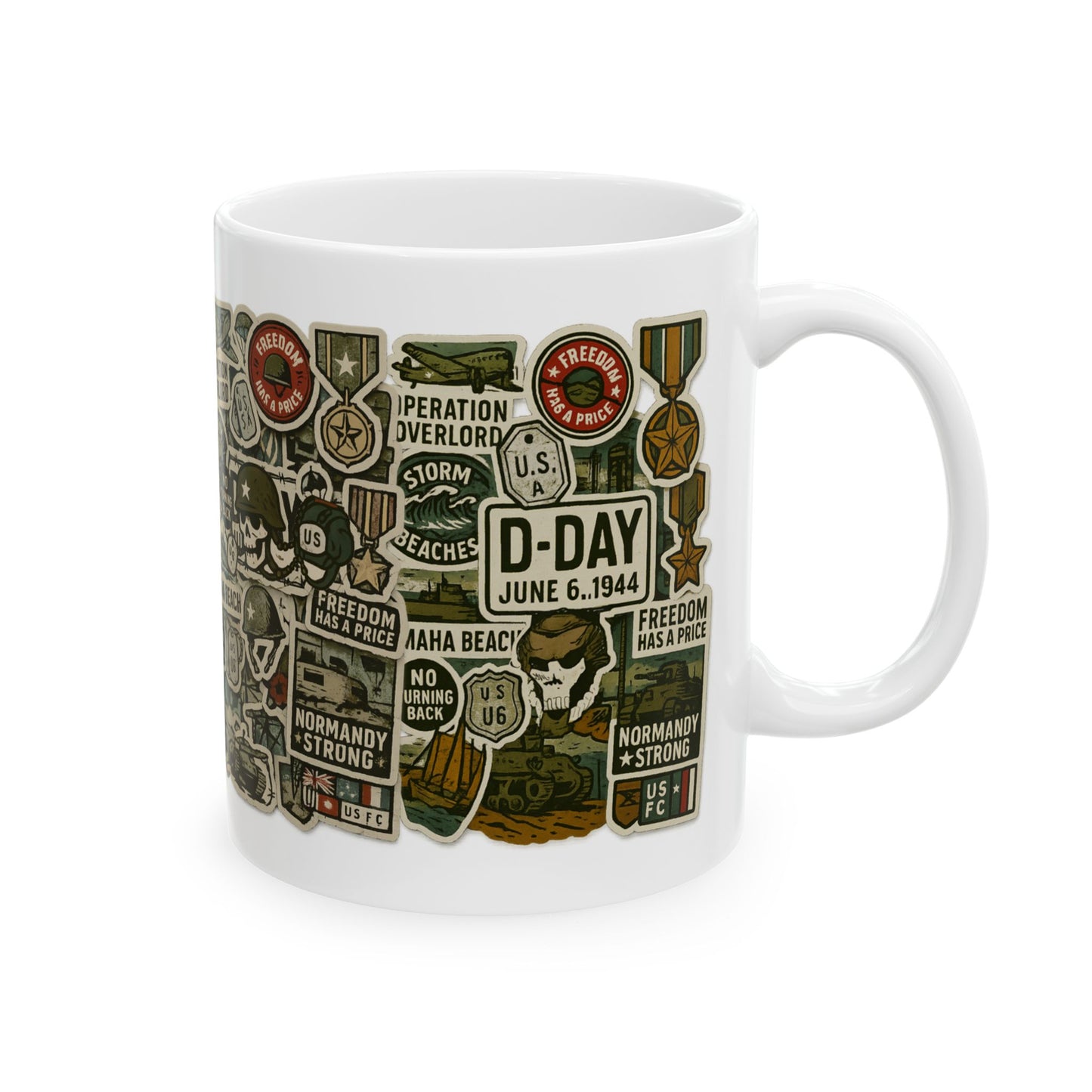 Military Themed Ceramic Mug, Perfect Gift for Veterans, Coffee Lover, Trophy Mug, Unique Birthday Present, Commemoration