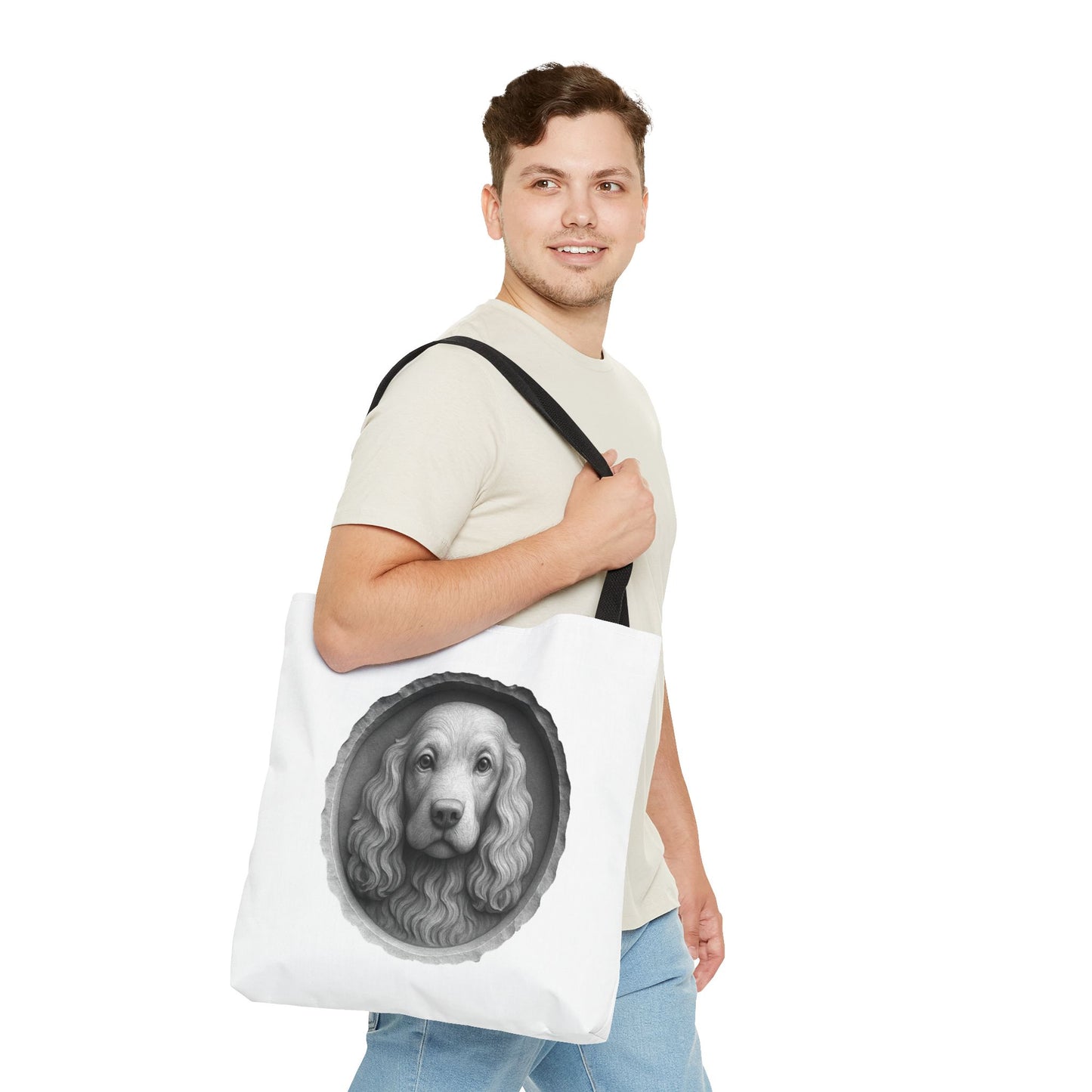 Chic Dog Portrait Tote Bag, Pet Lovers Gift, Stylish Shopping Bag, Unique Funny Tote, Carry-All for Dog Owners, Dog Lover Gift, Fashionable
