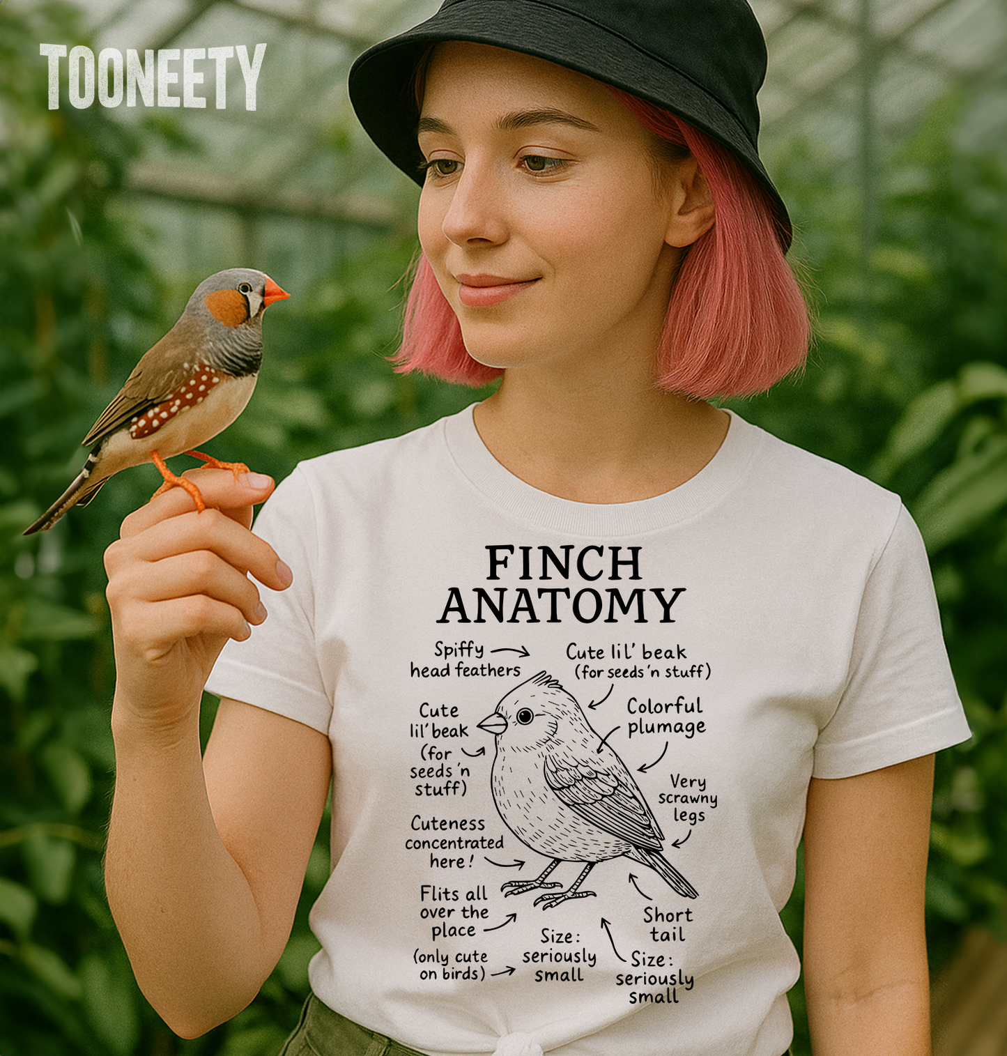 Funny Finch Anatomy Tee, Bird Lover Shirt, Nature Enthusiast Gift, Unisex Graphic Tee, Cute Animal Apparel - Unisex Tee - T-Shirt, Bird