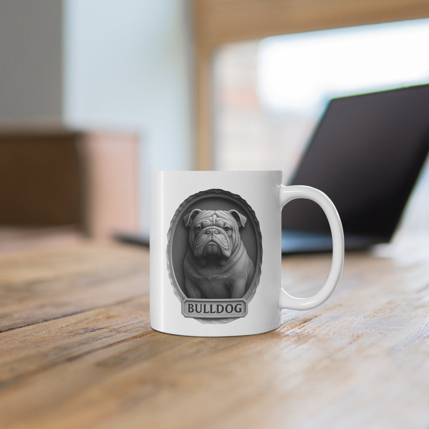 Bulldog Portrait Mug: Perfect Gift for Dog Lovers, Pet Owners, Animal Lovers, Home Decor, Coffee Mug, Tea Mug