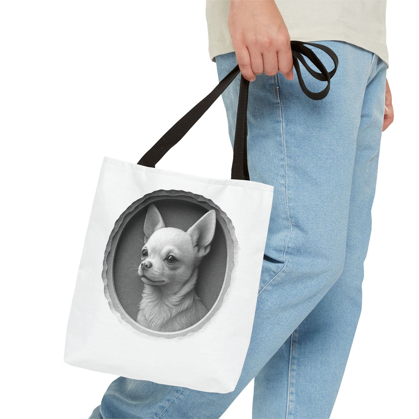 Chic Dog Portrait Tote Bag, Pet Lovers Gift, Stylish Shopping Bag, Unique Funny Tote, Carry-All for Dog Owners, Dog Mom Gift, Dog Dad