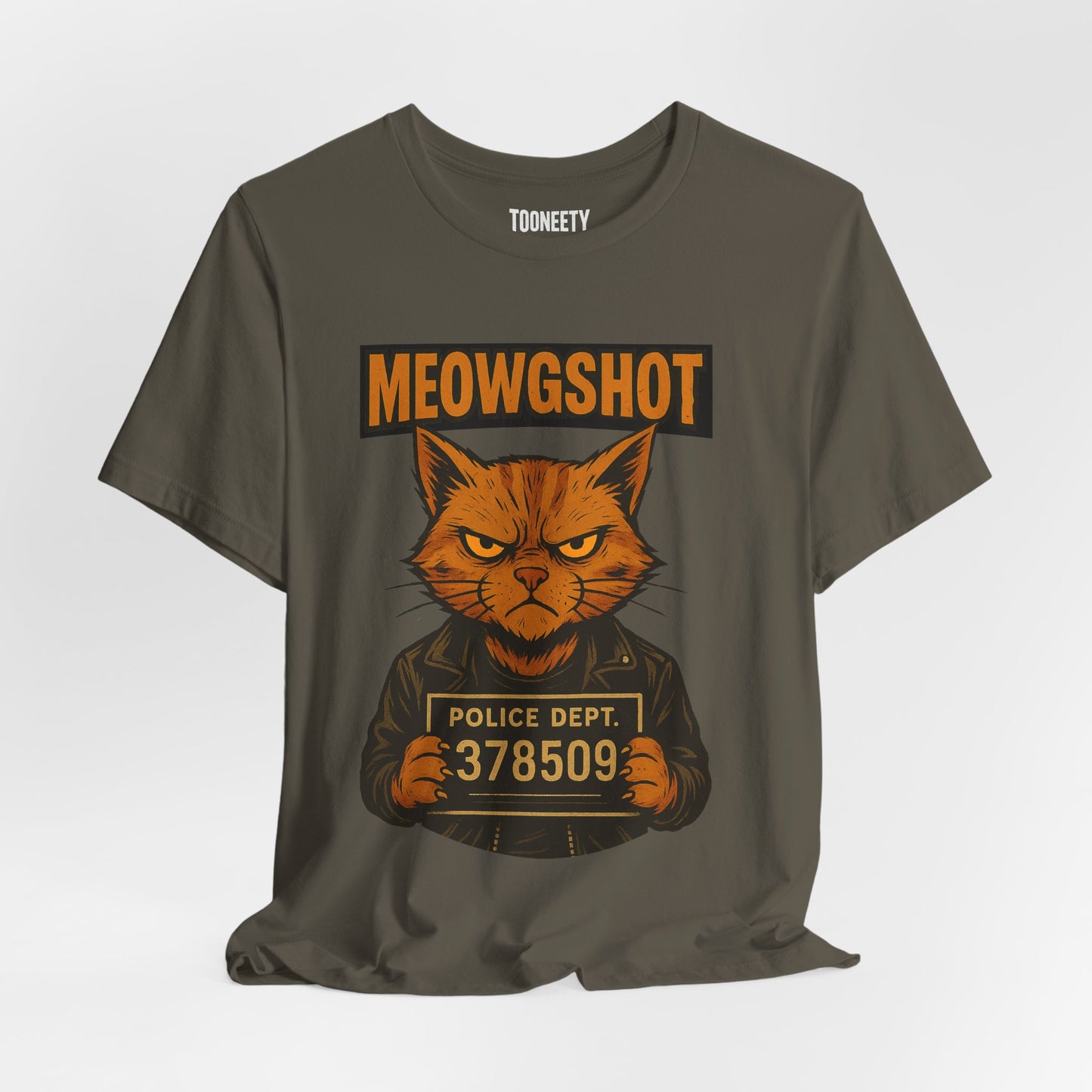 Funny Cat Mugshot Shirt - MEOWGSHOT Police Lineup Tee | Tooneety