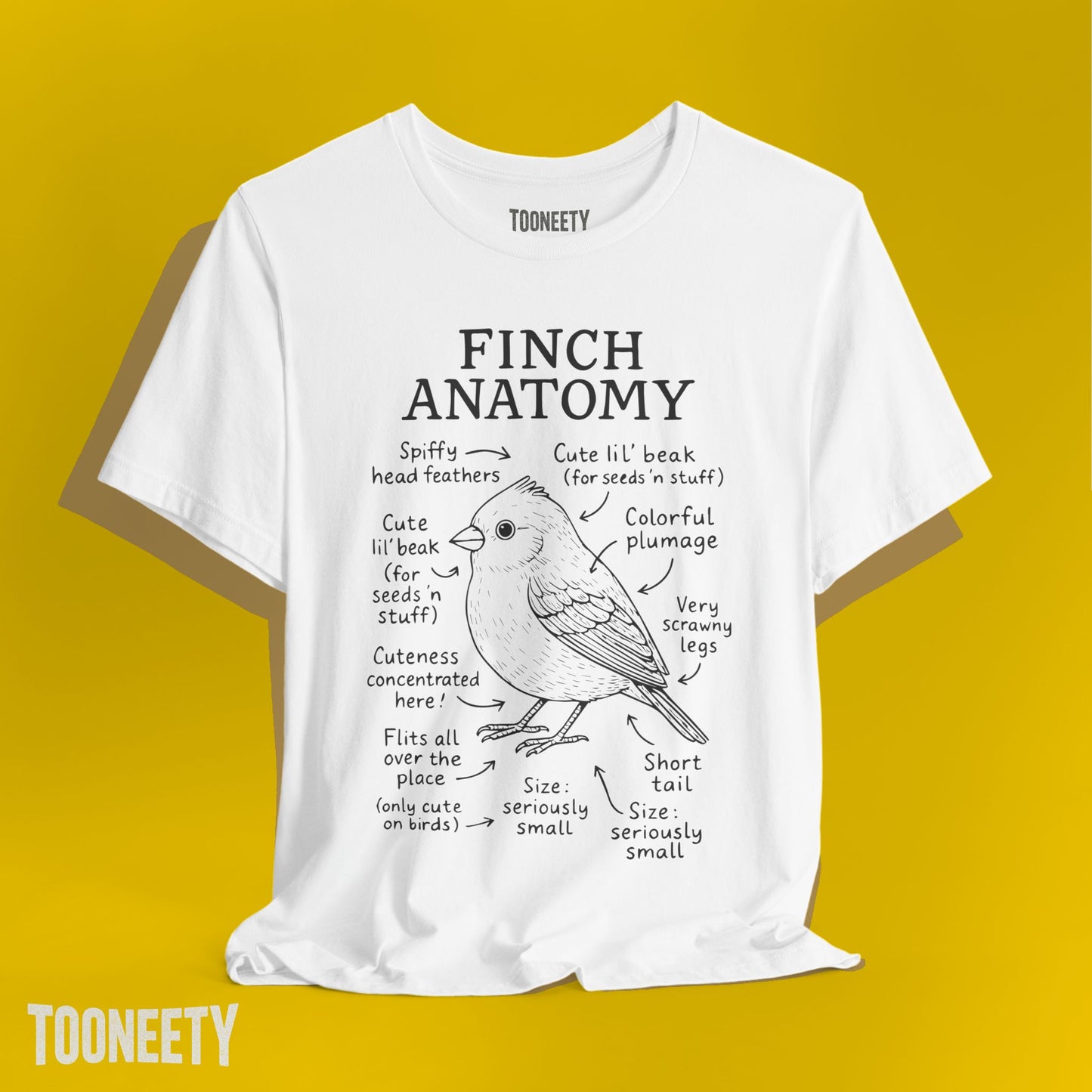 Funny Finch Anatomy Tee, Bird Lover Shirt, Nature Enthusiast Gift, Unisex Graphic Tee, Cute Animal Apparel - Unisex Tee - T-Shirt, Bird
