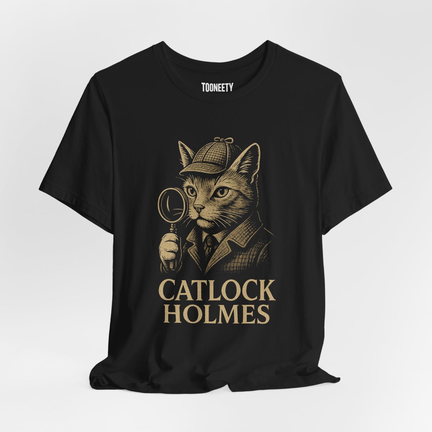 Catlock Holmes T-shirt – Sherlock Cat Detective Parody Tee | Tooneety