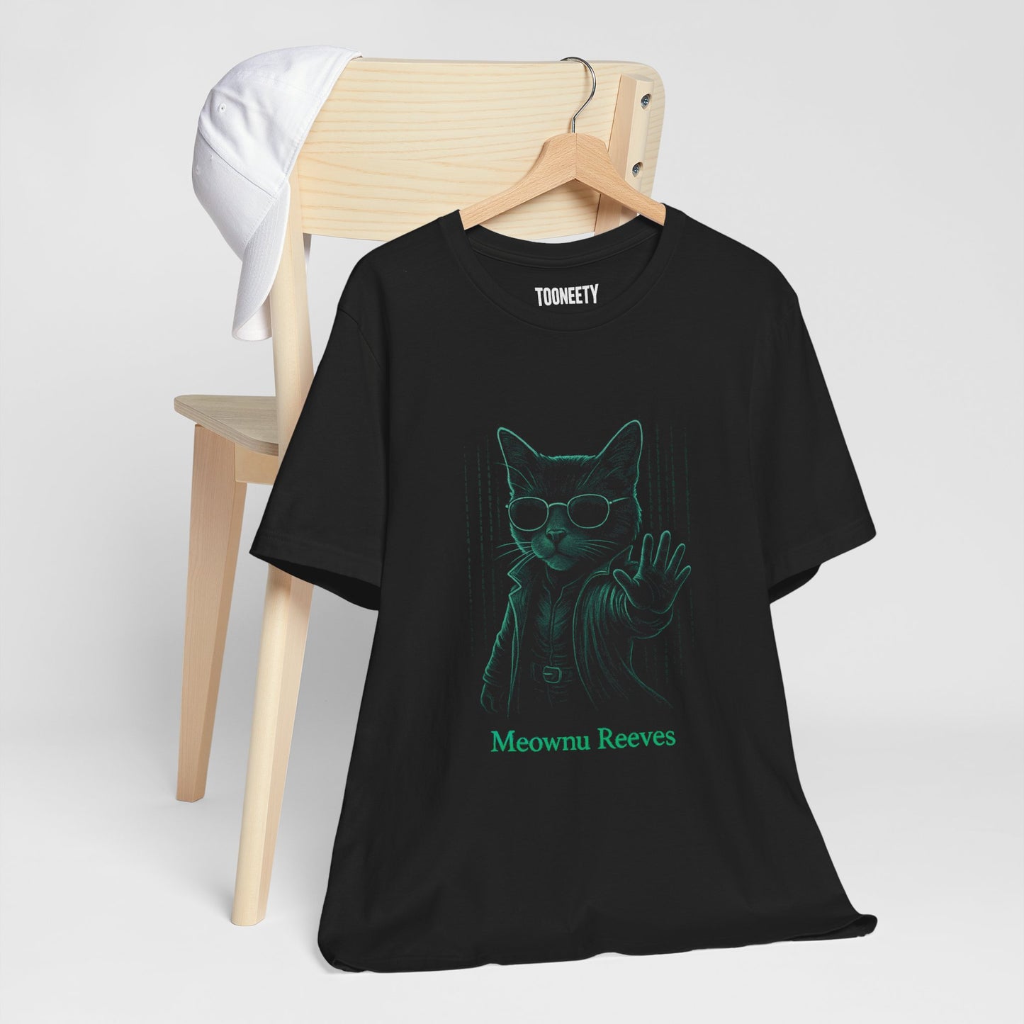 Meownu Reeves T-shirt – Matrix Cat Parody Cyber Tee | Tooneety