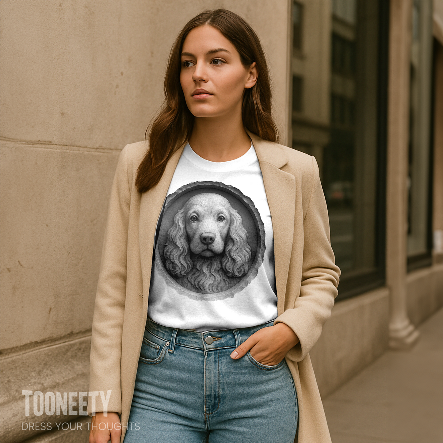 Cocker Spaniel Dog Portrait Shirt – Artistic Pet Gift Tee | Tooneety