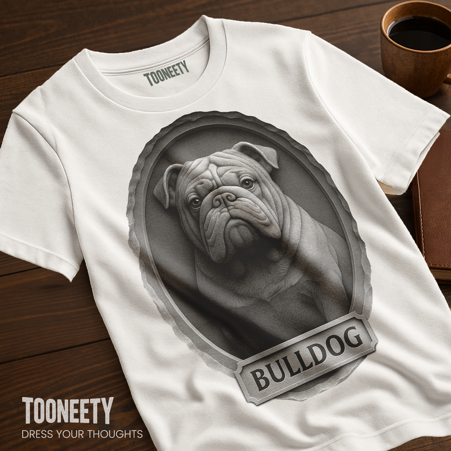 Bulldog Dog Portrait Shirt – Bold Sculptural Gift Tee for Men | Tooneety