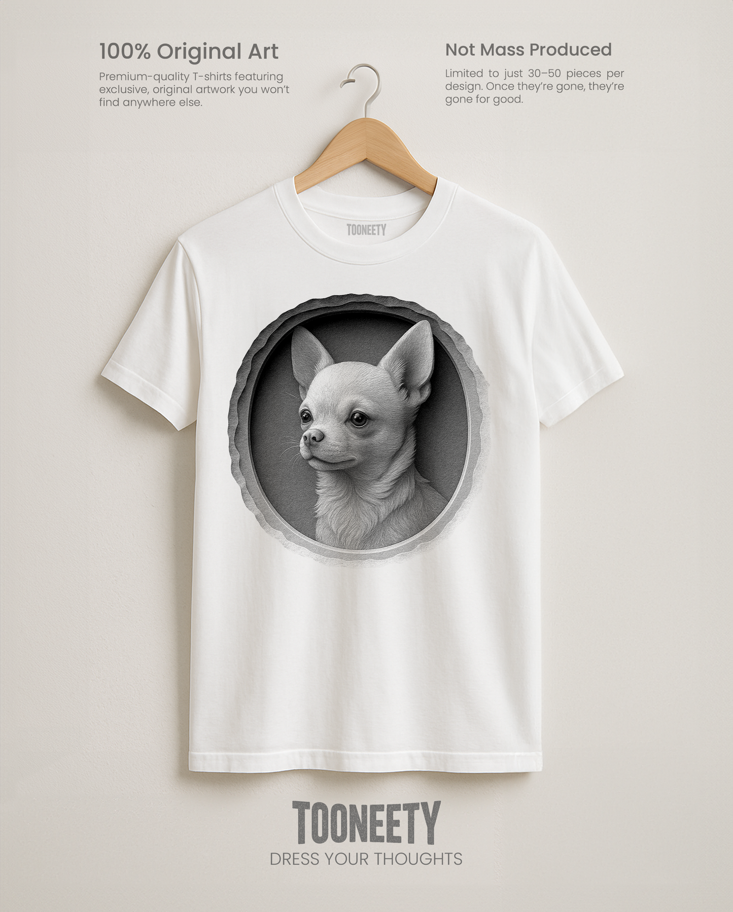 Chihuahua Dog Portrait Shirt – Cute Emotional Pet Gift Tee | Tooneety