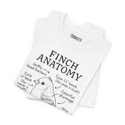 Funny Finch Anatomy Tee, Bird Lover Shirt, Nature Enthusiast Gift, Unisex Graphic Tee, Cute Animal Apparel - Unisex Tee - T-Shirt, Bird