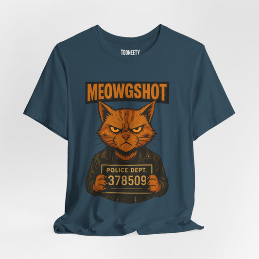 Funny Cat Mugshot Shirt - MEOWGSHOT Police Lineup Tee | Tooneety