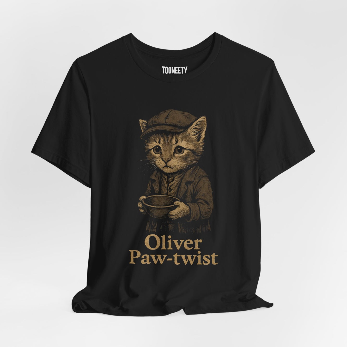 Oliver Paw-twist T-shirt – Dickens Cat Parody Tee | Tooneety