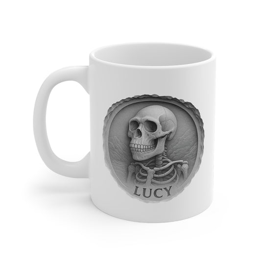 Skull-Themed Ceramic Mug, Skeleton Coffee Cup, Unique Gift For Halloween, Gothic Home Décor, Quirky Kitchen Accessory – Vintage bee graphic shirt by Tooneety