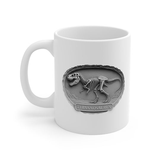 Dinosaur Skeletal Mug, T-Rex Coffee Cup, Gift For Paleontologists, Kids' Birthday Present, Classroom Decor, Fun Desk Accessory – Vintage bee graphic shirt by Tooneety