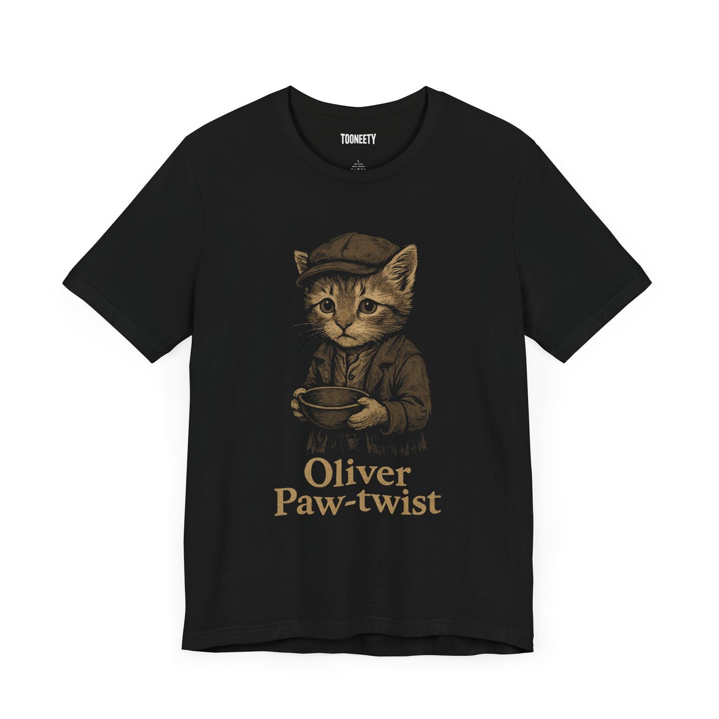Oliver Paw-twist T-shirt – Dickens Cat Parody Tee | Tooneety