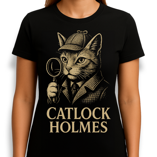 Catlock Holmes T-shirt – Sherlock Cat Detective Parody Tee | Tooneety