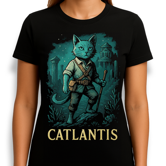 Catlantis T-shirt – Lost City Adventure Cat Tee | Tooneety