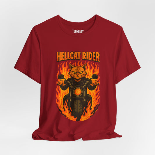 Hellcat Rider Tee - Unisex Short Sleeve Shirt, Motorcycle Enthusiast Apparel, Biker Gift, Casual Wear, Summer Outfit, Graphic T-Shirt