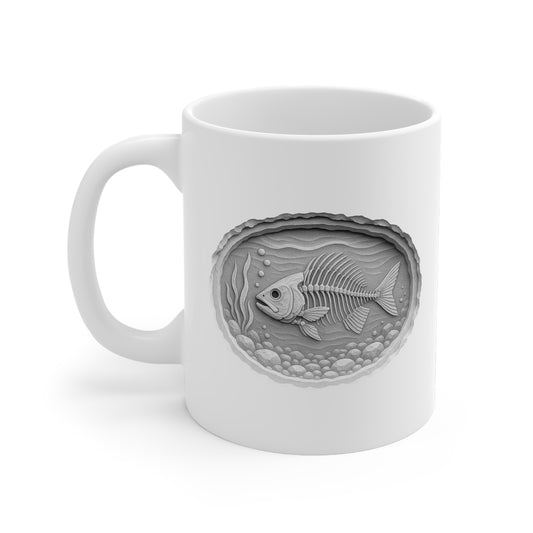 Fish Themed Ceramic Mug - Great For Fishing Lovers, Fisherman Gift, Coffee Mug, Nature Enthusiast, Outdoorsy Gifts – Vintage bee graphic shirt by Tooneety