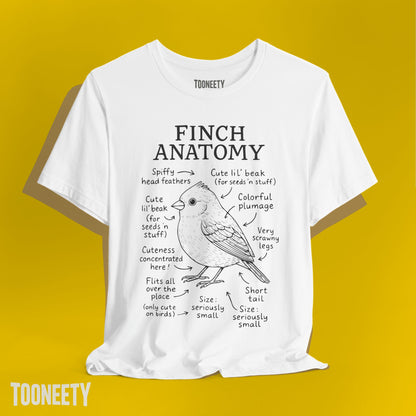 Funny Finch Anatomy Tee, Bird Lover Shirt, Nature Enthusiast Gift, Unisex Graphic Tee, Cute Animal Apparel - Unisex Tee - T-Shirt, Bird