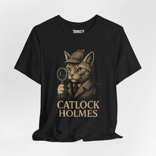 Catlock Holmes T-shirt – Sherlock Cat Detective Parody Tee | Tooneety