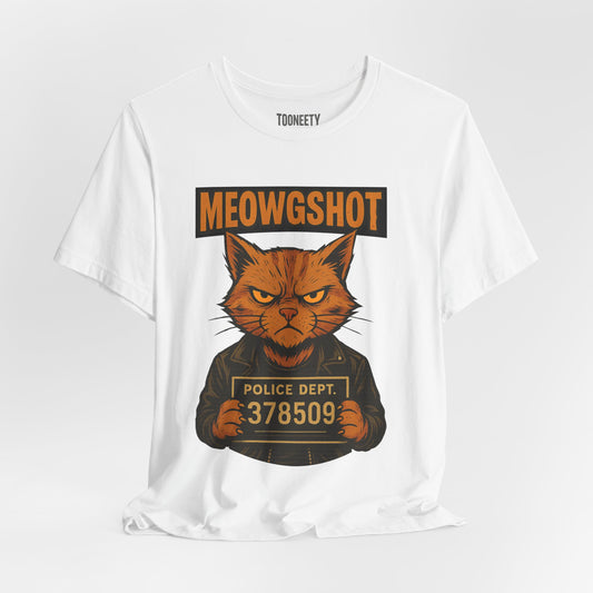 Funny Cat Mugshot Shirt - MEOWGSHOT Police Lineup Tee | Tooneety