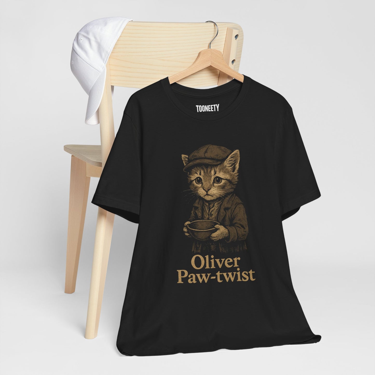 Oliver Paw-twist T-shirt – Dickens Cat Parody Tee | Tooneety