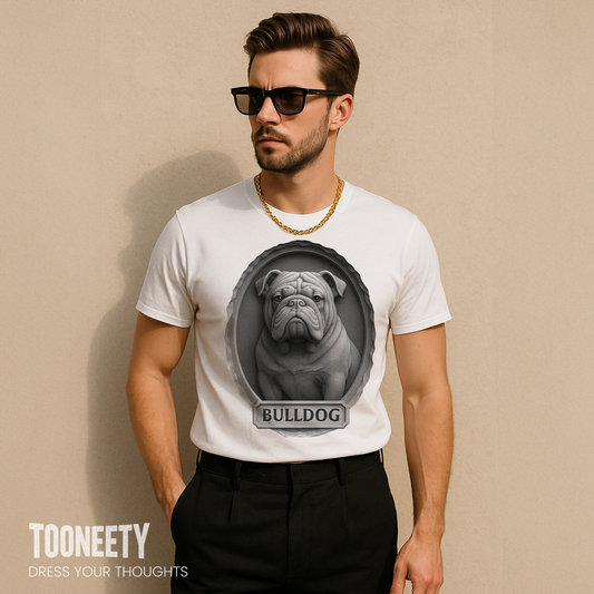 Bulldog Dog Portrait Shirt – Bold Sculptural Gift Tee for Men | Tooneety