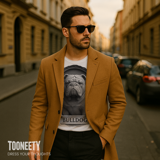 Bulldog Dog Portrait Shirt – Bold Sculptural Gift Tee for Men | Tooneety